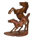 Статуэтка из дерева в виде лошадей Scowns варинант исполнения - 1 | Loft Concept в Рязани