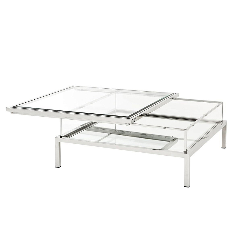 Журнальный стол Eichholtz Coffee Table Harvey Нержавеющая сталь Прозрачное Стекло Журнальный стол Eichholtz Coffee Table Harvey Нержавеющая сталь Прозрачное Стекло в Рязани | Loft Concept