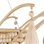 Люстра из деревянных бусин с подвесками в виде капель Wooden Beads варинант исполнения - 3 | Loft Concept в Рязани