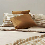 Чехол на подушку горчичного цвета с бахромой и объемным узором Ethnic mix варинант исполнения - 8 | Loft Concept в Рязани