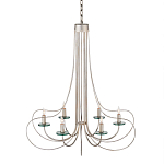 Люстра серебряного цвета с изогнутыми элементами каркаса Twisted Iron Chandelier варинант исполнения - 1 | Loft Concept в Рязани