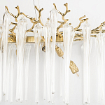 Люстра подвесная прямоугольная с бронзовыми акцентами и прозрачными стеклянными каплями Droplet Chandelier варинант исполнения - 5 | Loft Concept в Рязани