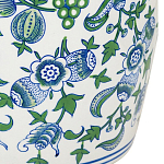 Ваза с зелено-голубым цветочным узором на белом фоне 61 см Blue & White Ornament варинант исполнения - 2 | Loft Concept в Рязани