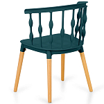 Пластиковый стул на ножках из массива бука Ferret Spiral Green варинант исполнения - 6 | Loft Concept в Рязани