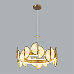 Люстра круглая с полукруглыми плафонами из искусственного алебастра в бронзовой оправе Marbella варинант исполнения - 6 | Loft Concept в Рязани