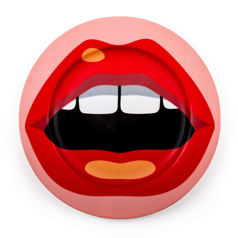 Тарелка Seletti Porcelain Plate Mouth Красный Тарелка Seletti Porcelain Plate Mouth Красный в Рязани | Loft Concept