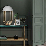 Консоль овальной формы золотая с полкой для хранения Craig варинант исполнения - 3 | Loft Concept в Рязани