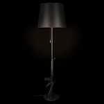 Торшер с черным абажуром и оригинальной ножкой в форме автомата Flos варинант исполнения - 1 | Loft Concept в Рязани