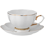 Чайный сервиз из фарфора со стразами на 6 персон 15 предметов Shine Porcelain варинант исполнения - 1 | Loft Concept в Рязани