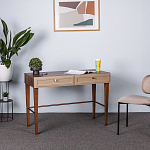 Стол письменный из массива бука с 2-мя ящиками бежевый Wenge Light варинант исполнения - 4 | Loft Concept в Рязани