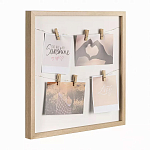 Рамка для фото с подсветкой c 6-ю деревянными прищепками в комплекте Photo Backlight варинант исполнения - 1 | Loft Concept в Рязани