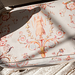 Мягкая банкетка из массива бука серая с растительным орнаментом Raffael Grey Floral Banquette варинант исполнения - 2 | Loft Concept в Рязани