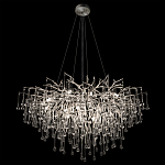 Люстра подвесная с прозрачными стеклянными подвесками в форме капель Диаметр 100 см Droplet Chandelier варинант исполнения - 15 | Loft Concept в Рязани