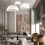 Подвесной светильник с куполообразным белым фактурным абажуром Sergey Makhno варинант исполнения - 7 | Loft Concept в Рязани