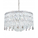 Люстра круглая с хрустальными подвесками на серебряном каркасе Roul Crystal Light варинант исполнения - 6 | Loft Concept в Рязани