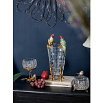 Ваза из прозрачного стекла с бронзовыми ножками и фигурками попугаев Eden Garden porcelain and bronze варинант исполнения - 2 | Loft Concept в Рязани