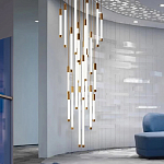 Люстра в современном стиле с 30-ю каскадными светодиодными лампами Golden LED Rain варинант исполнения - 2 | Loft Concept в Рязани