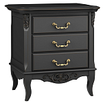 Тумба прикроватная черная из массива бука в стиле прованс Black Provence варинант исполнения - 2 | Loft Concept в Рязани