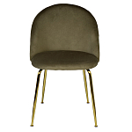 Стул велюровый хаки на золотистых металлических ножках Vendramin Chair варинант исполнения - 1 | Loft Concept в Рязани
