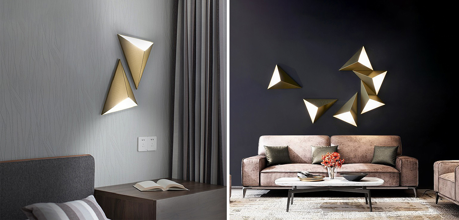 Настенный светильник в форме треугольника Convex Triangle Wall Lamp Настенный светильник в форме треугольника Convex Triangle Wall Lamp - Loft-Concept в Рязани