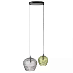 Подвесной светильник каскадный с 2-мя рельефными плафонами Cascade with Relief Lampshades варинант исполнения - 1 | Loft Concept в Рязани