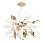 Люстра подвесная с белыми матовыми и золотыми глянцевыми листьями Wintery flovers варинант исполнения - 1 | Loft Concept в Рязани
