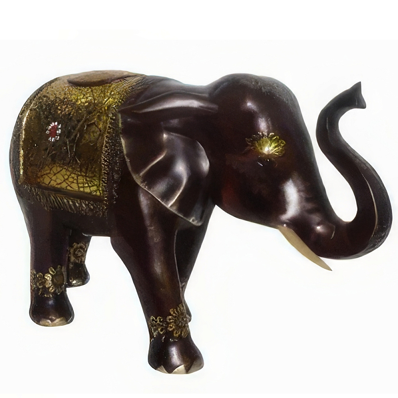 Статуэтка в виде слона Golden Elephant Коричневый Золотой Статуэтка в виде слона Golden Elephant Коричневый Золотой в Рязани | Loft Concept
