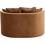 Кушетка круглая с обивкой из велюра коричневая Milky Brown Chair варинант исполнения - 4 | Loft Concept в Рязани