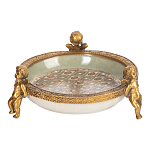 Чаша фарфоровая на бронзовых ножках в виде ангелов Porcelain Angels of Paradise варинант исполнения - 1 | Loft Concept в Рязани