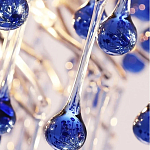 Люстра с синими стеклянными подвесками в форме капель FAIRYTREE Light варинант исполнения - 4 | Loft Concept в Рязани