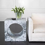 Дизайнерский журнальный стол квадратной формы с круглой нишей Guxawar варинант исполнения - 1 | Loft Concept в Рязани