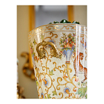 Кашпо с растительным и животным орнаментом на бронзовых ножках Turquoise Blooming Garden варинант исполнения - 7 | Loft Concept в Рязани