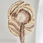 Овальный Современный Гобелен Абстракция в бежевых тонах Shallow варинант исполнения - 1 | Loft Concept в Рязани