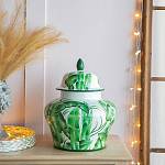 Ваза с зелёными листьями и крышкой Vase Green Leaves варинант исполнения - 3 | Loft Concept в Рязани