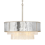 Люстра круглая с подвесками из текстурированного стекла молочного цвета Hinkley варинант исполнения - 1 | Loft Concept в Рязани