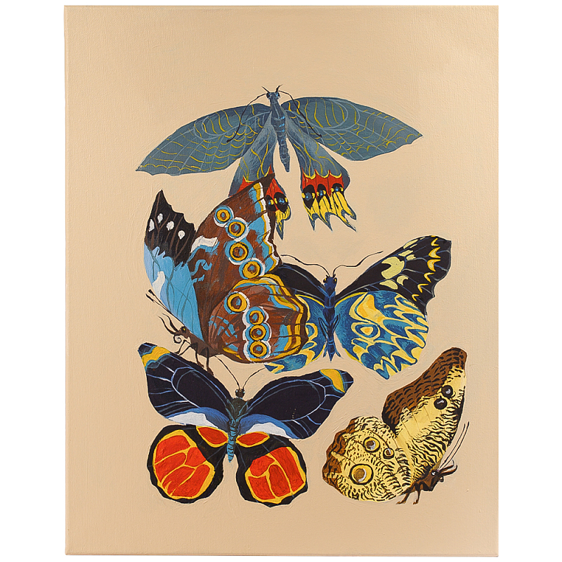 Картина Бабочки The Beauty of Butterflies Бежевый Мульти Картина Бабочки The Beauty of Butterflies Бежевый Мульти в Рязани | Loft Concept