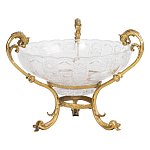 Чаша из прозрачного рельефного стекла на бронзовой подставке Eden Garden варинант исполнения - 1 | Loft Concept в Рязани