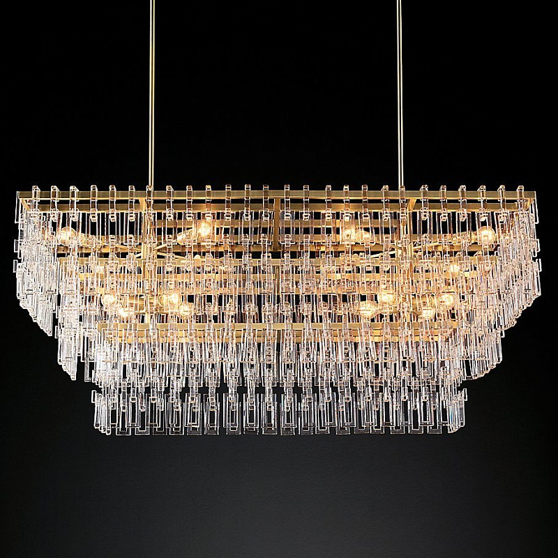 Люстра Marignan Linear Chandelier Прозрачное Стекло Золотой Люстра Marignan Linear Chandelier Прозрачное Стекло Золотой в Рязани | Loft Concept