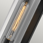 Настенный фонарь в индустриальном стиле с вытянутым цилиндрическим плафоном из прозрачного стекла и черным корпусом Hinkley варинант исполнения - 1 | Loft Concept в Рязани