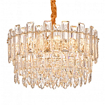 Круглая люстра с хрустальными подвесками на золотистом каркасе Gorgeous Crystal Light варинант исполнения - 3 | Loft Concept в Рязани