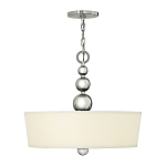 Люстра подвесная с белым тканевым цилиндрическим абажуром и декоративными шарами Hinkley варинант исполнения - 2 | Loft Concept в Рязани