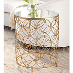 Приставной стол золотой с зеркальной столешницей Golden Symphony варинант исполнения - 2 | Loft Concept в Рязани