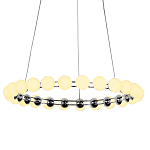 Люстра светодиодная кольцевая с круглыми плафонами белого цвета PEARLS Suspension 48 варинант исполнения - 1 | Loft Concept в Рязани