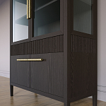 Витрина Primo со стеклянными фасадами и буфетом шпон Темный орех варинант исполнения - 7 | Loft Concept в Рязани