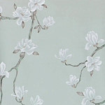 Обои ручная роспись Magnolia Canopy Original Colourway on Adam Grey dyed silk варинант исполнения - 1 | Loft Concept в Рязани