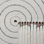 Художественный Гобелен Макраме White Disk Harmony варинант исполнения - 1 | Loft Concept в Рязани