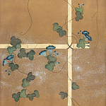 Обои ручная роспись Morning Glory Original colourway on gold metallic silk варинант исполнения - 1 | Loft Concept в Рязани