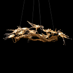 Люстра подвесная с прозрачными стеклянными птичками на ветвях Диаметр 100 см Serip Voa варинант исполнения - 7 | Loft Concept в Рязани