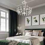 Люстра подвесная из металла с хрустальными подвесками прозрачного цвета Quasar 41 варинант исполнения - 13 | Loft Concept в Рязани