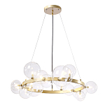 Люстра круглая подвесная с 15-ю прозрачными шарообразными плафонами из стекла Iona chandelier варинант исполнения - 1 | Loft Concept в Рязани